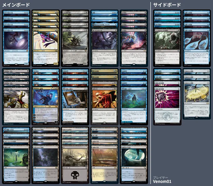 1 Agna Qel'a
1 Cling to Dust
2 Watery Grave
4 Thoughtseize
2 Drown in the Loch
1 Swamp
3 Spell Snare
2 Force of Despair
3 Force of Negation
4 Quantum Riddler
4 Psychic Frog
1 Kaito, Bane of Nightmares
4 Polluted Delta
4 Orcish Bowmasters
2 Marsh Flats
2 Island
1 Gloomlake Verge
2 Sink into Stupor
3 Flooded Strand
2 Subtlety
4 Fatal Push
1 Tamiyo, Inquisitive Student
1 Darkslick Shores
1 Waterlogged Teachings
3 Counterspell
2 Undercity Sewers


4 Consign to Memory
3 Harbinger of the Seas
2 Mystical Dispute
1 Sheoldred's Edict
2 Nihil Spellbomb
3 Engineered Explosives