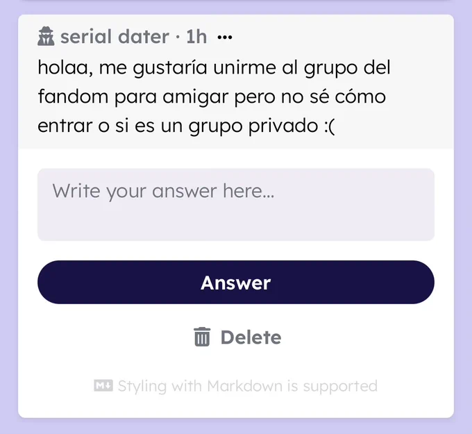 hiii, id love to join the fandom’s group chat so i can make friends but idk how to join or if it’s a private group chat :(