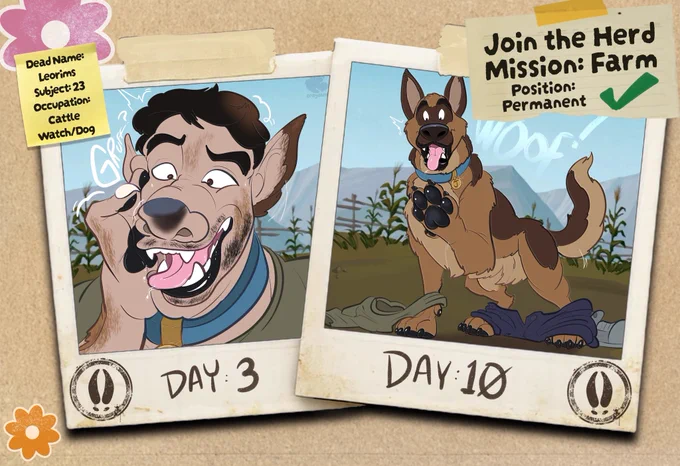 Woof Woof! 🐾🦴
Thank you so much to @/leorims on FA for volunteering to Join the #Farm! 🌾

#TF #Transformation #Dog #TFEveryDay #Canine