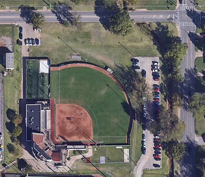 Aerial image of the ballpark from Google Earth