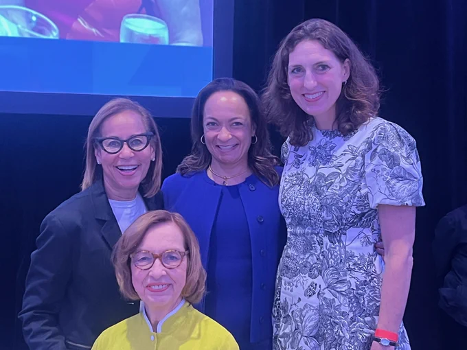 Diane Primo poses with Ann Drake, Francesca DeBiase and Maria Doughty. 
