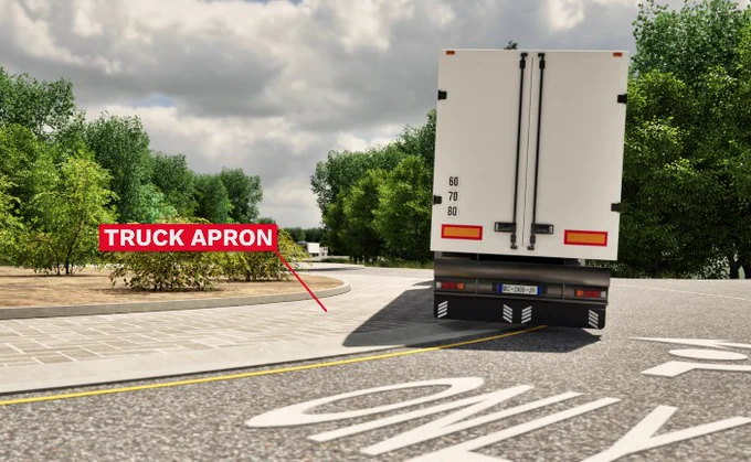 Roundabout truck apron