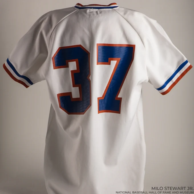 Reverse side of Durham Bulls jersey featuring the number 37. (Milo Stewart Jr./National Baseball Hall of Fame and Museum)