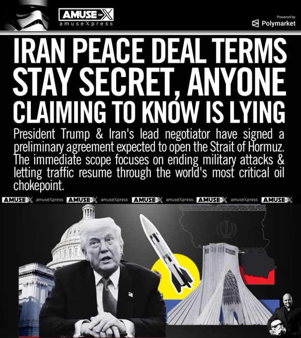 President Trump & Iran's lead negotiator have signed a preliminary agreement expected to open the Strait of Hormuz. The immediate scope focuses on ending military attacks & letting traffic resume through the world's most critical oil chokepoint. 
