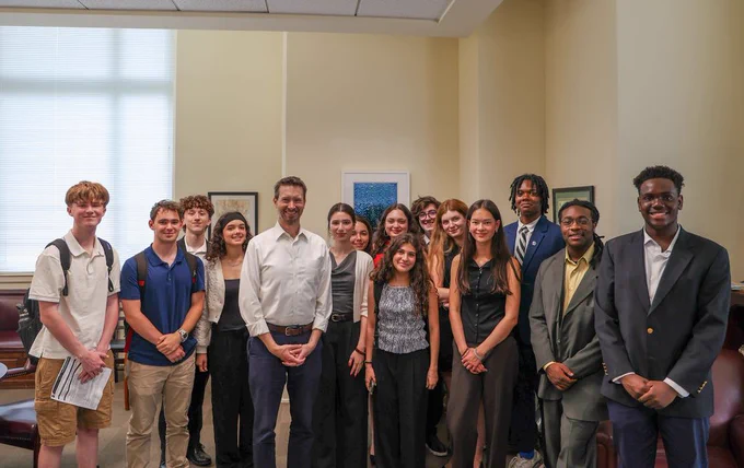 Councilmember Charles Allen with the YMCA DC Youth & Government group