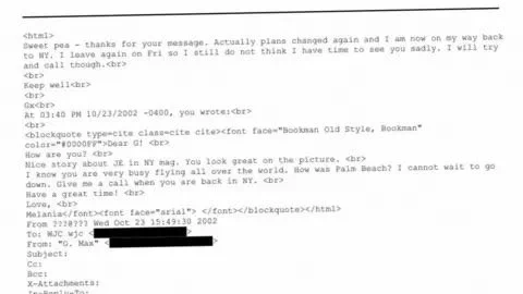 Excerpts of the Epstein files that include First Lady Melania Trump