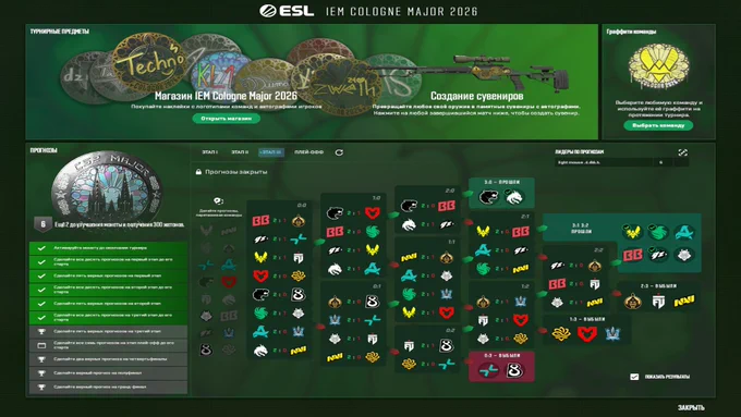 CS2 Major Cologne 2026. Pickem Stage 3 Results