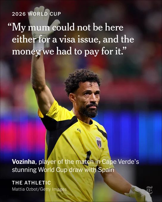 “My mum could not be here either for a visa issue, and the money we had to pay for it.” - Vozinha, player of the match in Cape Verde's stunning World Cup draw with Spain
