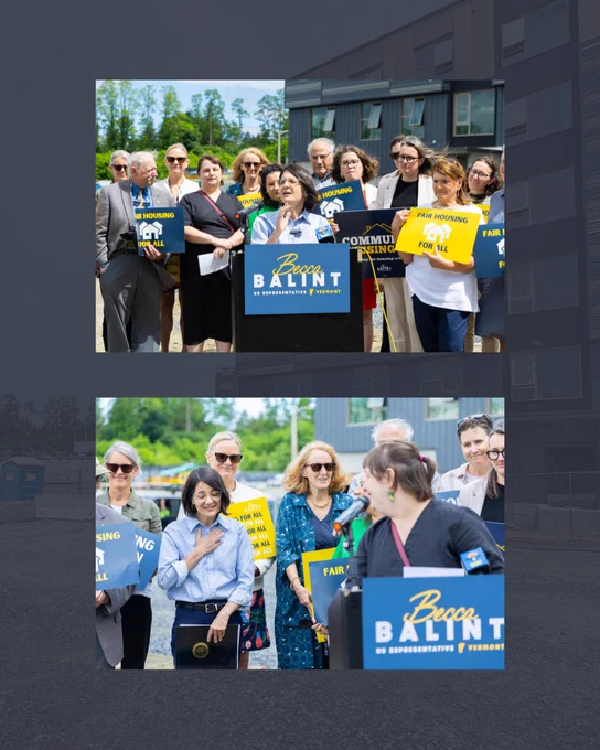 Photos of Rep. Balint and community partners at the press conference announcing the legislation