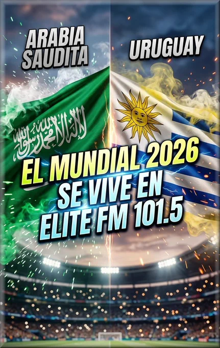 ¡Hoy vibramos con la redonda! ⚽ A las 19 HS se viene Arabia Saudita - Uruguay por el Grupo H del Mundial en el Miami Stadium. Vivilo con nosotros. #futbolporelitefm Conectate a la 101.5 o a www.elitefm.com.ar #quedateenelitefm
