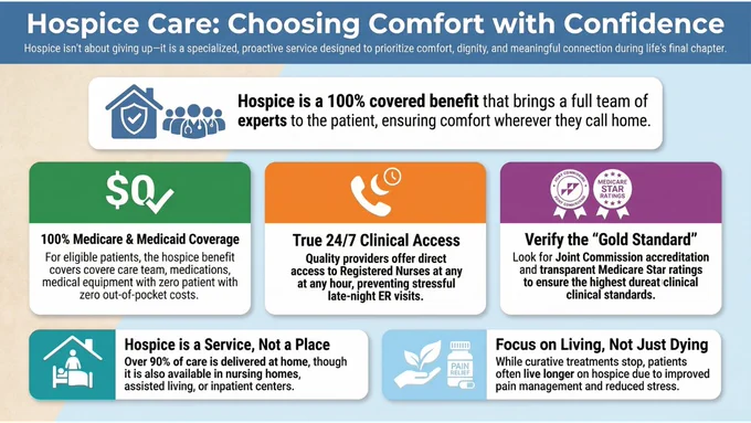 Infographic: The main goal of hospice care is to make an older adult as comfortable as possible. - from DailyCaring.com