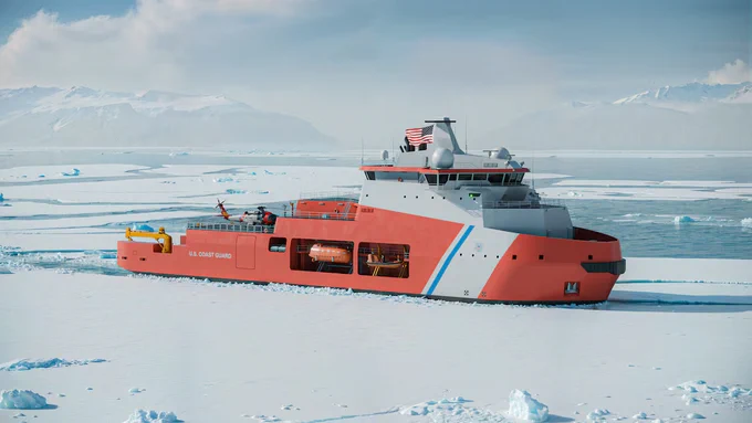The Arctic Security Cutter icebreakers, such as the one in this rendering, will maintain the U.S. presence in a key region for homeland defense. .S. COAST GUARD