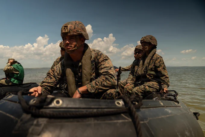 U.S. Marines with 4th Assault Amphibian Battalion, 4th Marine Division, receive instruction on combat rubber raiding craft operations from Romanian Marines of 307th Naval Infantry Regiment (NIR) during exercise Sea Breeze 26 at Babadag Training Area, Romania, June 10, 2026. Sea Breeze 26 is an annual exercise co-sponsored by U.S. Naval Forces Europe-Africa and Marine Corps Forces Europe-Africa, designed to develop interoperability of maritime and ground forces in the Black Sea Region through combined NATO deliberate planning, integration, and command and control of Marine Amphibious Forces. (U.S. Marine Corps photo by Sgt. Noah Masog)\n\n