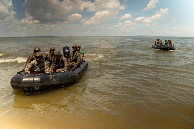 U.S. Marines with 4th Assault Amphibian Battalion, 4th Marine Division, receive instruction on combat rubber raiding craft operations from Romanian Marines of 307th Naval Infantry Regiment (NIR) during exercise Sea Breeze 26 at Babadag Training Area, Romania, June 10, 2026. Sea Breeze 26 is an annual exercise co-sponsored by U.S. Naval Forces Europe-Africa and Marine Corps Forces Europe-Africa, designed to develop interoperability of maritime and ground forces in the Black Sea Region through combined NATO deliberate planning, integration, and command and control of Marine Amphibious Forces. (U.S. Marine Corps photo by Sgt. Noah Masog)\n\n