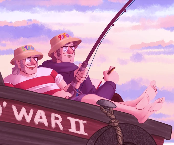A detail from the first image, a close-up of Stan and Ford.