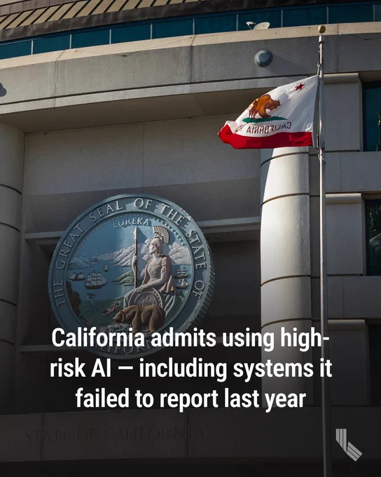 Every year, California agencies report to the state technology department on their use of "high-risk" decision systems. The seal of the State of California on the Edmund G. Brown Jr. State Office Building in San Francisco on Jan. 28, 2022. Photo by Martin do Nascimento for CalMatters