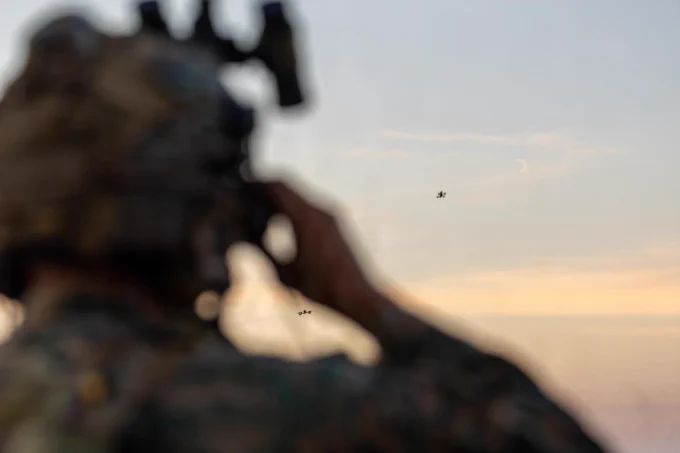 A U.S. Marine with Small Unmanned Aircraft Systems School, Advanced Infantry Training Battalion, School of Infantry \u2013 East, operates a Neros Archer first-person view drone during the Attack Drone Operator Course capstone event on Marine Corps Base Camp Lejeune, North Carolina, June 4, 2026. During the course, Marines demonstrated their ability to operate small unmanned aircraft systems in daytime and low-light conditions, enabling them to integrate SUAS capabilities into small-unit tactical operations. (U.S. Marine Corps photo by Sgt. Alexander Lesko)\n\n
