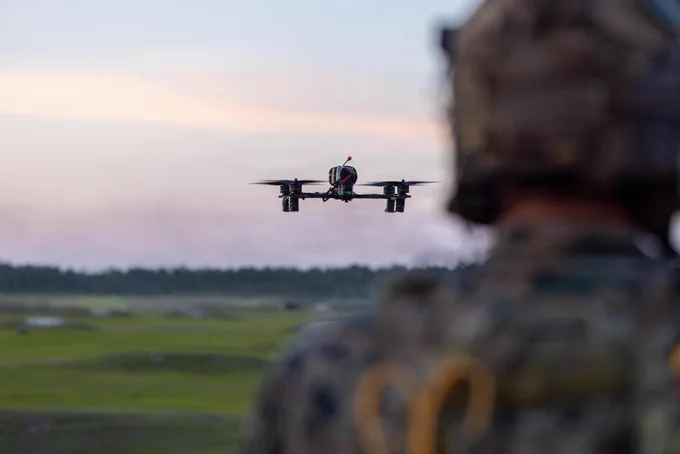 A U.S. Marine with Small Unmanned Aircraft Systems School, Advanced Infantry Training Battalion, School of Infantry \u2013 East, operates a Neros Archer first-person view drone during the Attack Drone Operator Course capstone event on Marine Corps Base Camp Lejeune, North Carolina, June 4, 2026. During the course, Marines demonstrated their ability to operate small unmanned aircraft systems in daytime and low-light conditions, enabling them to integrate SUAS capabilities into small-unit tactical operations. (U.S. Marine Corps photo by Sgt. Alexander Lesko)\n\n