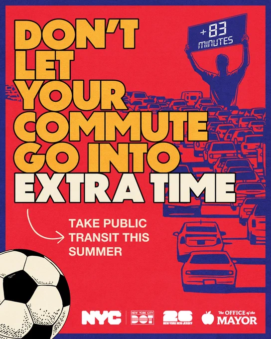 An N Y C D O T ad promoting taking transit