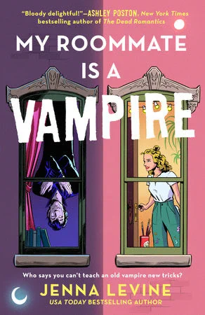my roommate is a vampire by jenna levine split purple pink cover