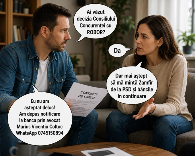 Campania" Eu trimit notificare la bancă pentru Robor" . Nu aștept să fiu mințit de politicieni și bănci în continuare!
Nu îmi rezolvă nimeni problema,DECAT EU! 
avocat Marius Vicentiu Coltuc 
WhatsApp 0745150894