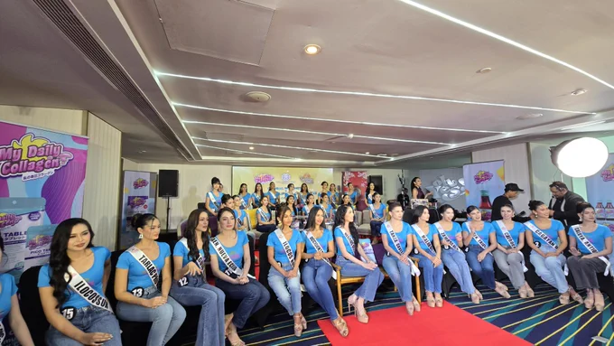 The #BinibiningPilipinas2026 candidates face the media for a "Global Wellness" conference to share their thoughts on beauty and health, as well as their pageant journey.
