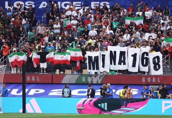 On the first day of Iran’s national team’s 2026 World Cup match in Los Angeles, Iranians marked the Minab School massacre, which took place on the first day of the US-Israeli war on Iran.

#Minab168