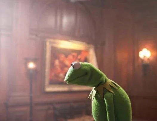 A photo of Kermit during his song “Pictures In My Head” from The Muppets (2011)