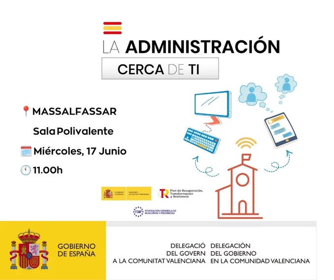 Cartel con datos convicatoria en Massalfassar el 17 de junio a las 11h. en Sala Polivalente.
