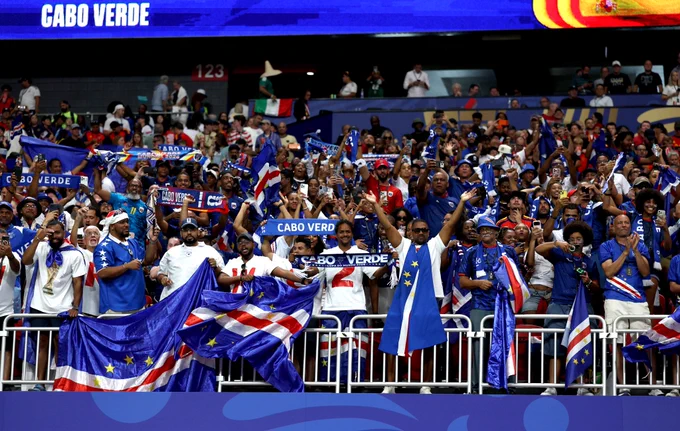 A photo of Cabo Verde fans.