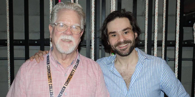Bergen Community College general manager and technical coordinator for theatres, Tom O'Neill, Ed.D., and theatre alumnus Ray Parente, '20 
