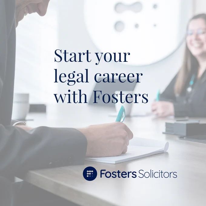 Start your legal career with Fosters - Our 2028 Trainee Solicitor applications close at midnight this Friday.