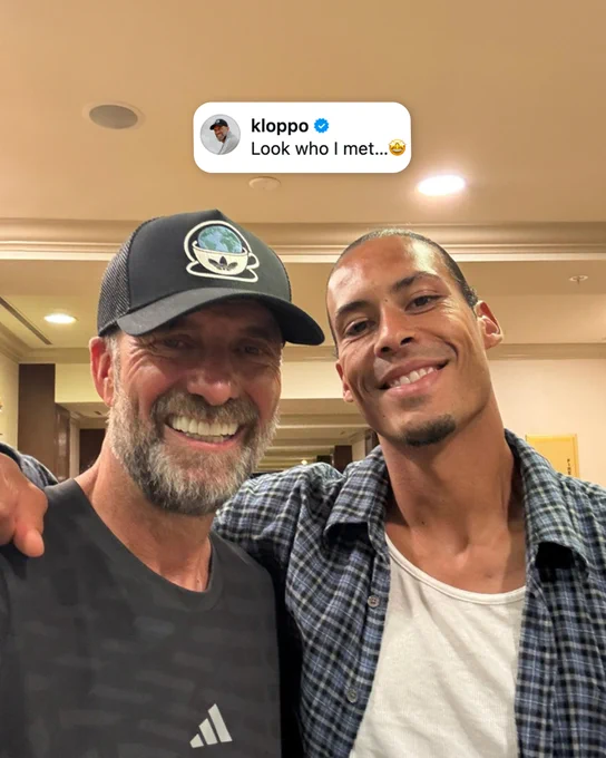 A selfie of Jurgen Klopp and Virgil van Dijk taken from Jurgen's Instagram.