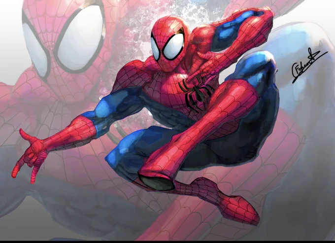 Spider-man in his classic red n blue suit. 