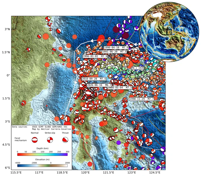 Tectonic map of the recent M6.7. 