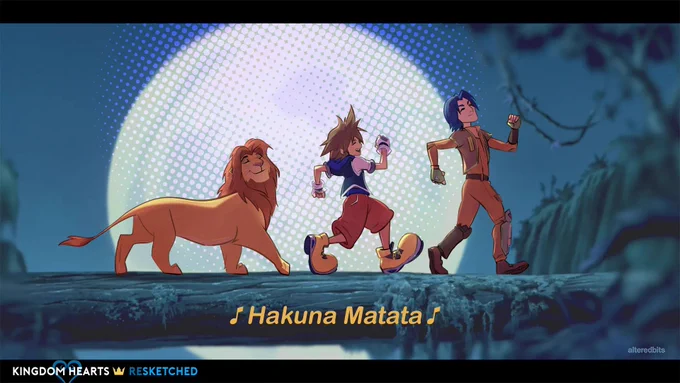 Simba, Sora, and Ezra casting Hakuna Matata