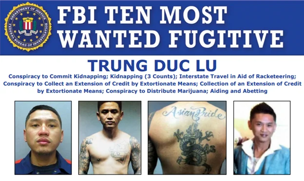 WANTED BY THE FBI: The FBI is offering a reward of up to $1,000,000 for info leading directly to the arrest of Trung Duc Lu, wanted in connection with the August 2014 torture, kidnapping, and murder of two Vietnamese brothers in Philadelphia: 