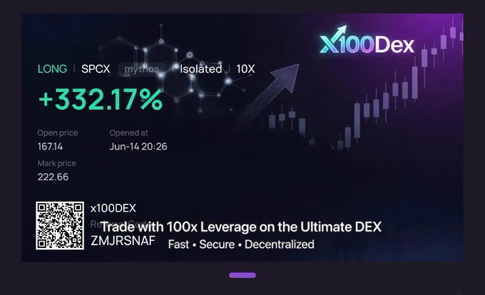 Spacex is pumping with levarage x10 on x100Dex.com