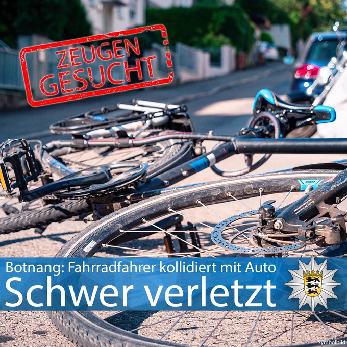 Symbolbild: Zerbeultes Fahrrad nach Unfall auf der Straße