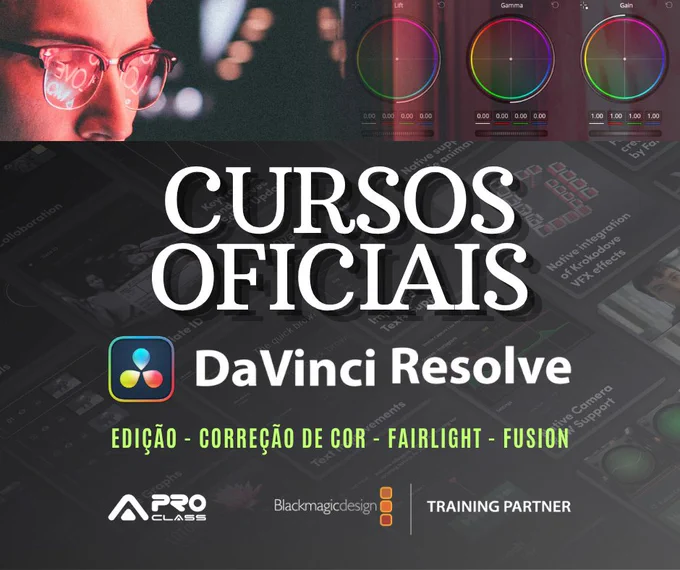 Estude no seu ritmo com os cursos oficiais online de DaVinci Resolve da ProClass - ministrados por Cristiano Moura (Master Trainer Blackmagic Design)
2 anos de acesso
Assista quantas vezes quiser
Certificação oficial BMD
Saiba mais:
https://sl1nk.com/DaVinci