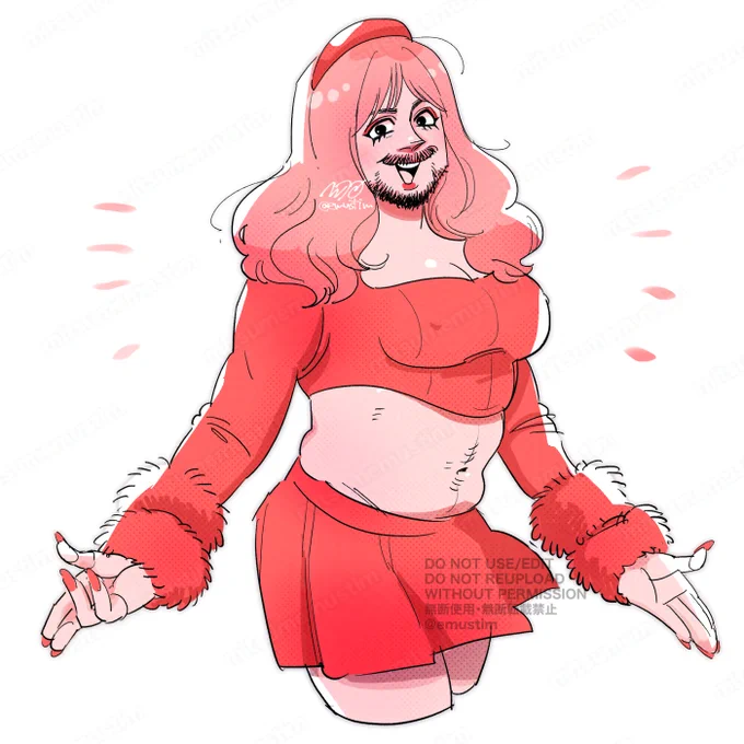 Simply colored drawing of Arin Hanson in drag.