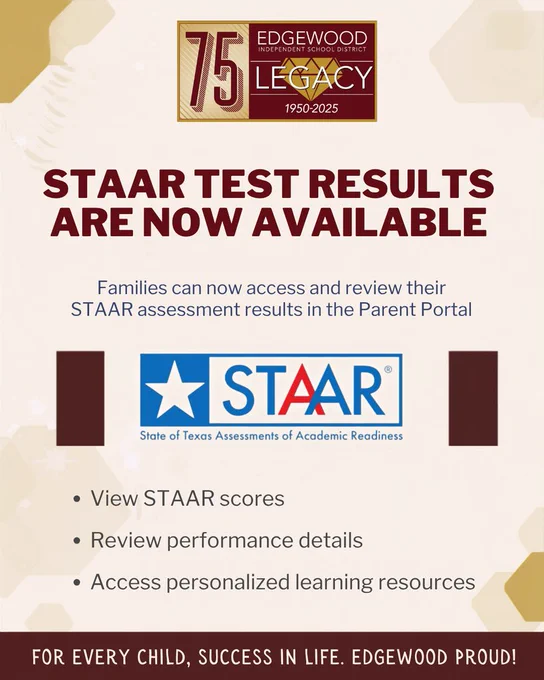 EISD STAAR Test results now available through the parent portal