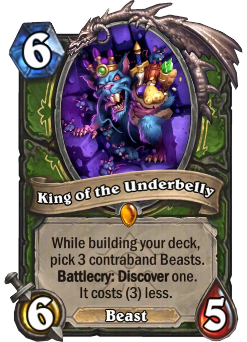 the image shows the new hunter rulebreaker card "King of the Underbelly"