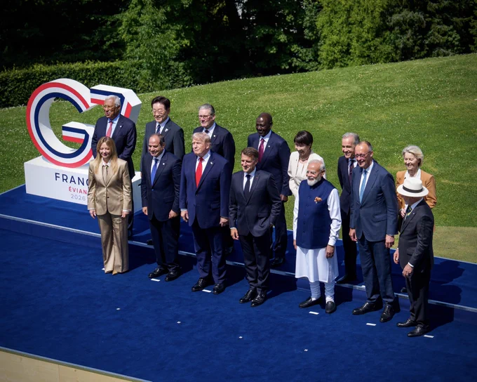 Le premier ministre Carney et les dirigeants du G7 et de pays invités à Évian-les-Bains, France.