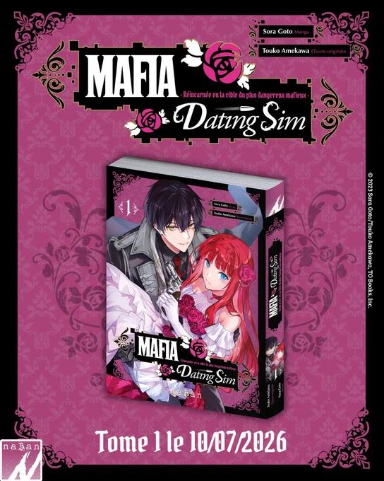 Annonce de la publication française du manga « Akumana » (de son titre japonais « Akuttou Ikka no Mana Musume ») de Sora Gouto et Touko Amekawa, à paraître à l’été 2026 chez naBan Editions 

Romance, fantasy, mafia, réincarnation, Otome Game, pouvoirs fantastiques, comédie