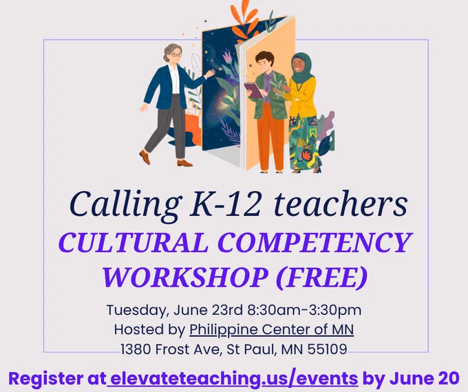 Image of a elevate teach flyer that shows a cultural competency training/ workshop