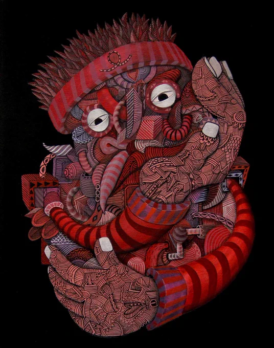An Acrylic painting I did some years ago for a Solo Show in Essen , Germany. 