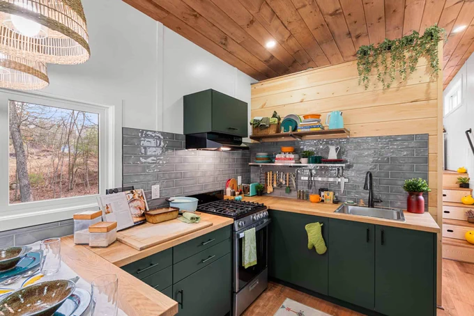 The Knoll boho 390 sq ft gooseneck tiny house by Backcountry Tiny Homes