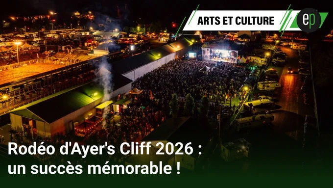 Le #RodéodAyersCliff 2026 conclut avec un #BilanExtrêmementPositif attirant près de 22 000 #Festivaliers pendant un week-end rempli de #Spectacles, de #CompétitionsdeRodéo et de #Nouveautés appréciées, avec la présence marquante de deux artistes majeurs #BrettKissel et #MattLang, une #NouvelleConfiguration du site offrant trois fois plus de #SpectaclesdMusique, la visibilité des #ArtistesQuébécois comme #ValerieCretel et #SandrineHébert, des #RodéosàGuichetFermé, le #ChampionnatdeLEstduCanada du #CircuitdesHommsForts avec #SimonPratte comme champion, et un #RendezvousEn2027 pour la 14e édition du festival en #AyersCliff et #Estrie.