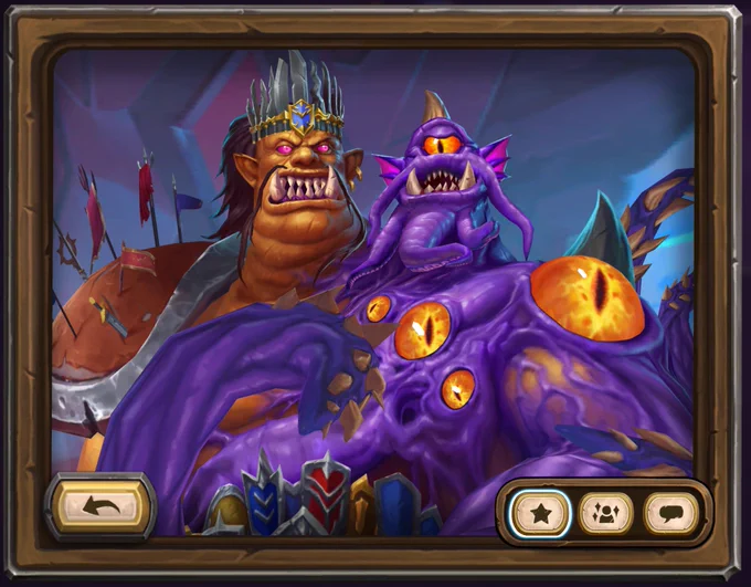 the image shows the full size art of the new Cho'gall Diamond Warlock hero skin